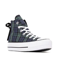 Womens Converse Chuck Taylor All Star Lift Plaid High-Top Sneaker - Navy / Branch Out