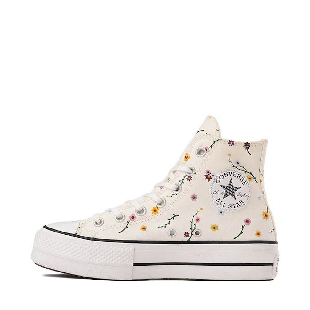Womens Converse Chuck Taylor All Star Lift High-Top Sneaker - Egret / Floral