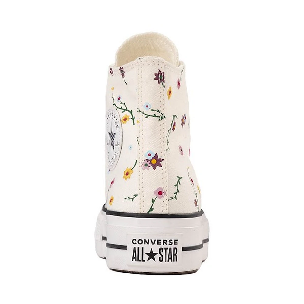 Womens Converse Chuck Taylor All Star Lift High-Top Sneaker - Egret / Floral