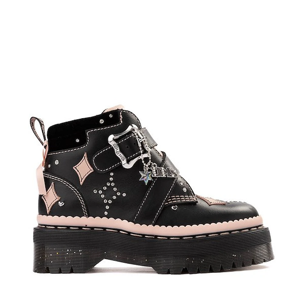 Womens Dr. Martens Catie Buckle Boot - Black / Powder Pink