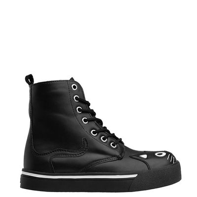 Womens T.U.K. Kitty Sneaker Boot - Black / White