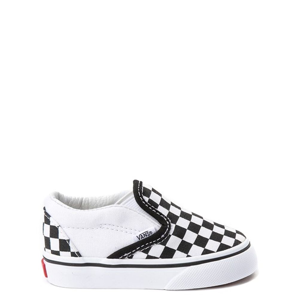 Vans Slip-On Checkerboard Skate Shoe - Baby / Toddler - Black / White