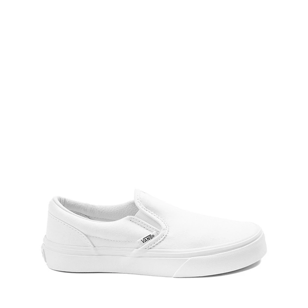 Vans Slip-On Skate Shoe - Little Kid White Monochrome