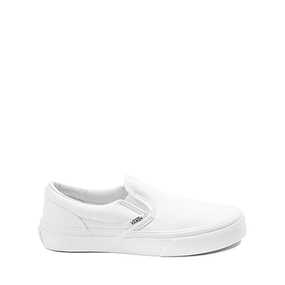 Vans Slip-On Skate Shoe - Little Kid White Monochrome
