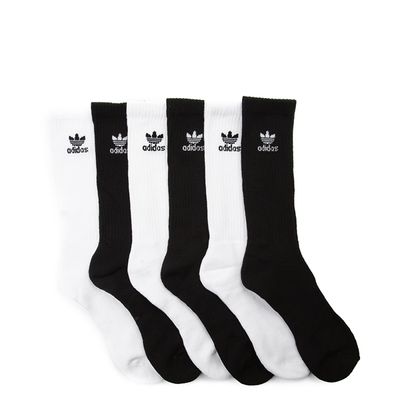 Mens adidas Trefoil Crew Socks 6 Pack - Black / White