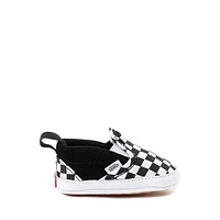 Vans Slip-On V Checkerboard Crib Shoe - Baby - Black / White
