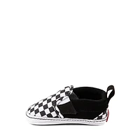 Vans Slip-On V Checkerboard Crib Shoe - Baby - Black / White