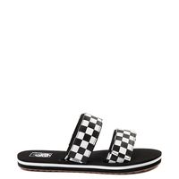 Womens Vans Cayucas Checkerboard Slide Sandal - Black / Marshmallow White