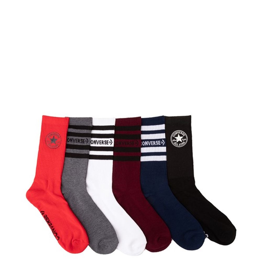 Mens Converse Crew Socks 6 Pack - Multicolor