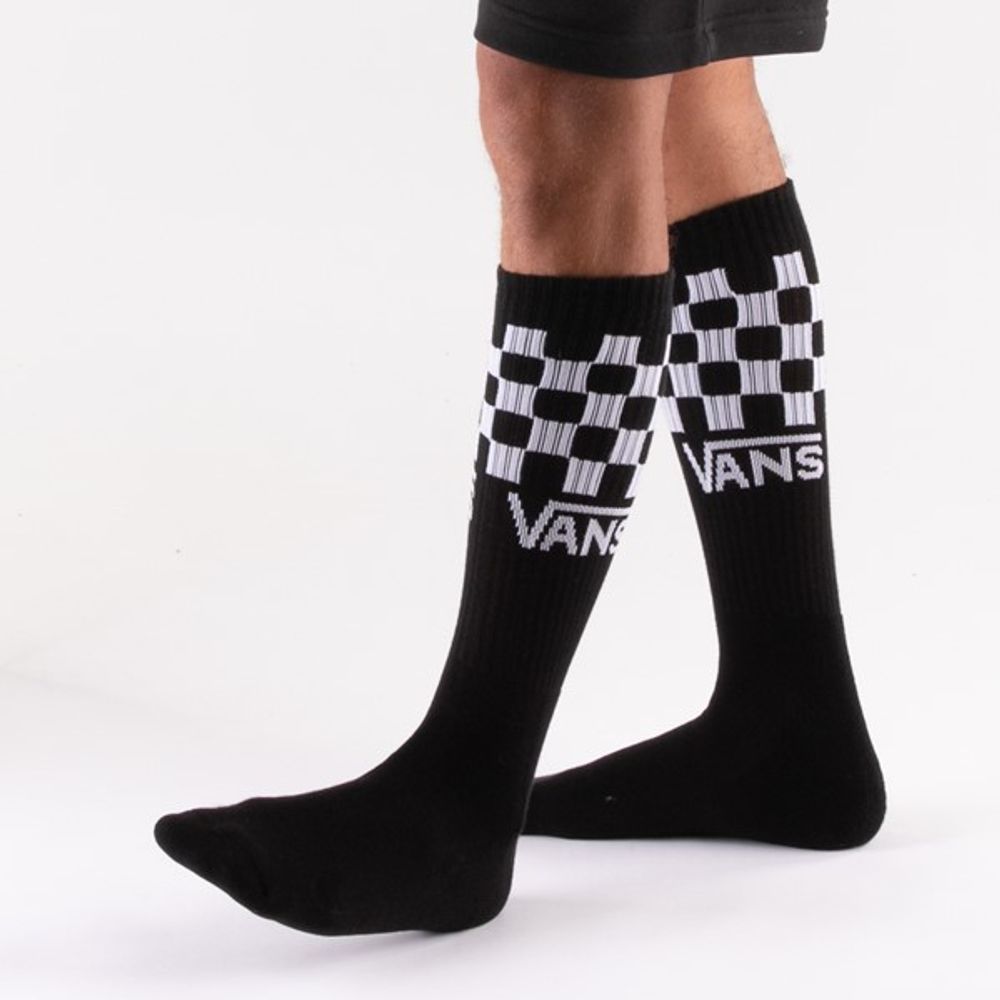 Mens Vans Checkered Crew Socks 3 Pack - Black / White / Gray