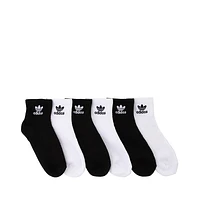 adidas Originals Trefoil Footies 6 Pack - Big Kid - Black / White