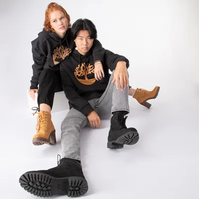 Mens Timberland Logo Hoodie - Black