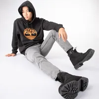 Mens Timberland Logo Hoodie - Black