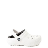 Crocs Classic Fuzz-Lined Clog - Little Kid / Big White Gray