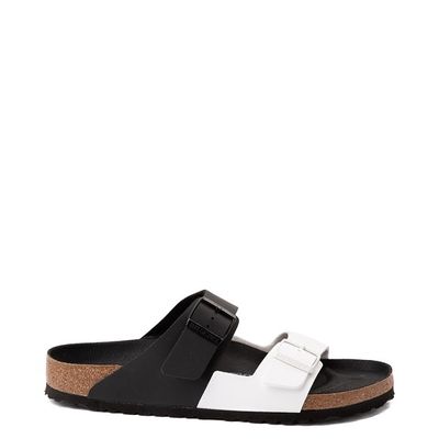 Mens Birkenstock Arizona Split Sandal - Black / White