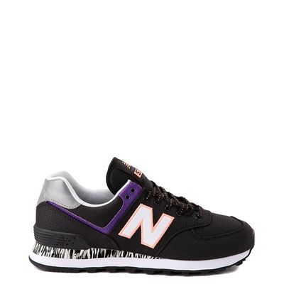 Womens New Balance 574 Athletic Shoe - Black / Green Purple