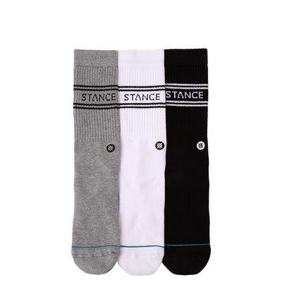 Mens Stance Basic Crew Socks 3 Pack - Black / White / Gray