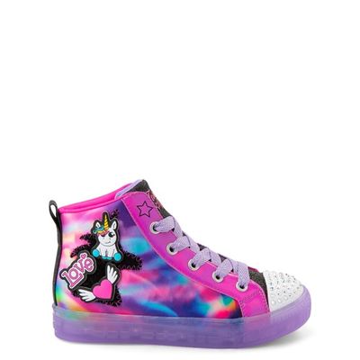 Skechers Twinkle Toes Shuffle Brights Patch 'N' Play Sneaker - Little Kid Black / Multicolor
