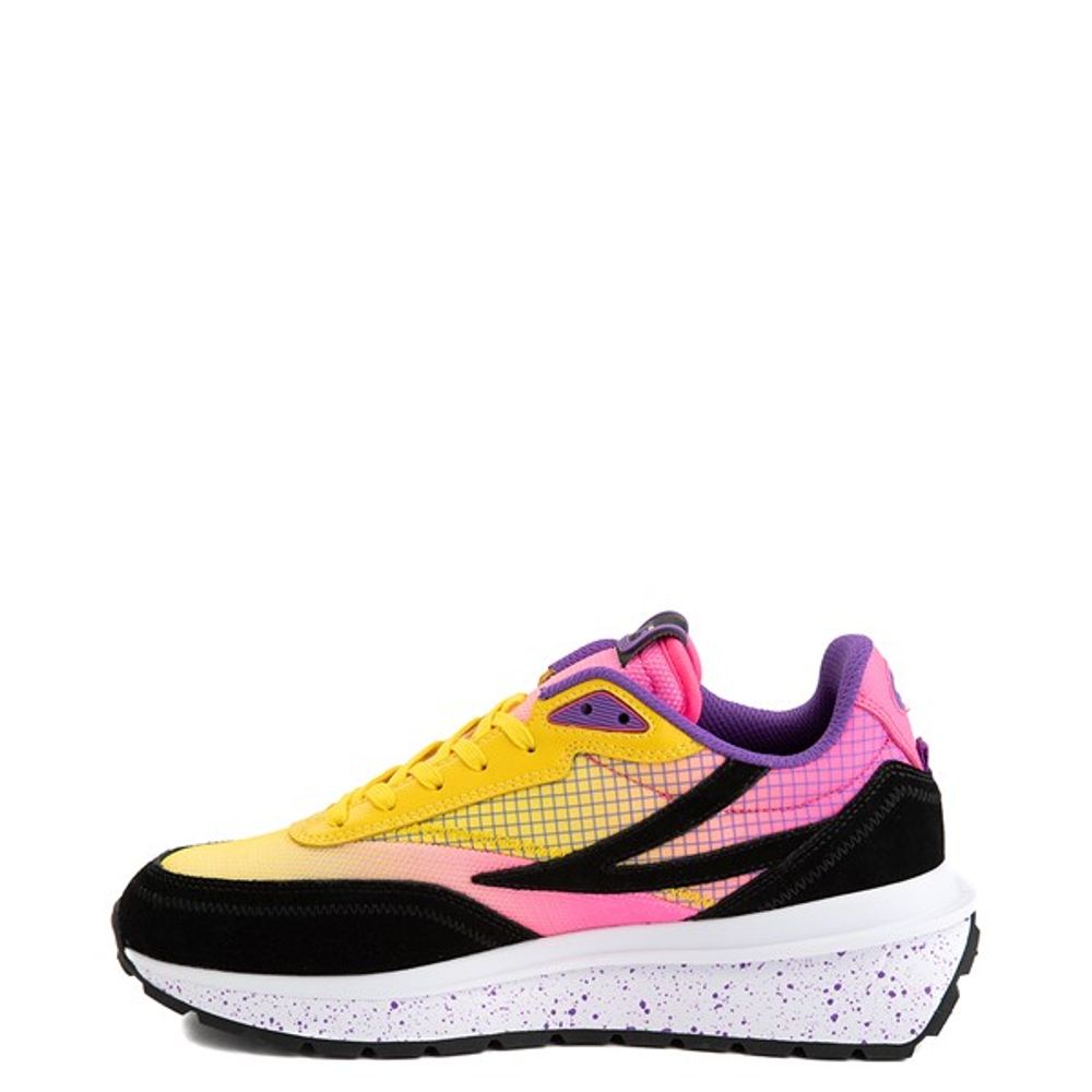 Womens Fila Renno Athletic Shoe - Black / Lemon / Knockout Pink