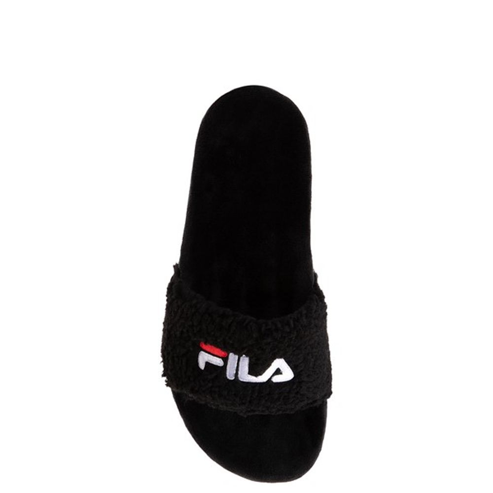 Womens Fila Fuzzy Drifter Slide Sandal