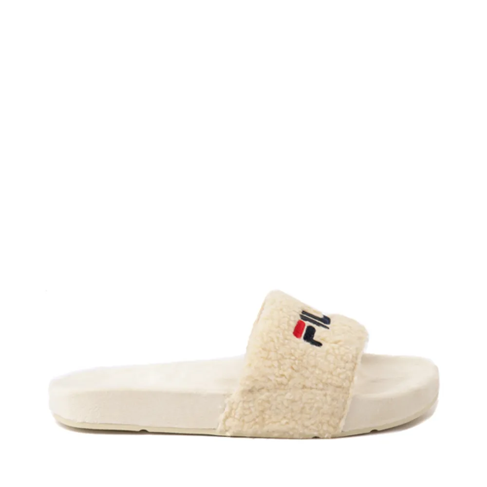 Womens Fila Fuzzy Drifter Slide Sandal