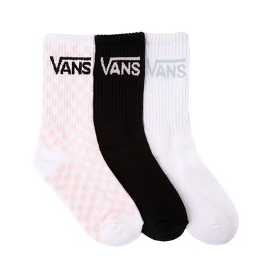 Womens Vans Checkerboard Crew Socks 3 Pack - Pink / White / Black