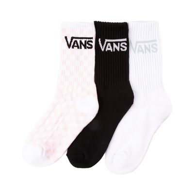 Womens Vans Checkerboard Crew Socks 3 Pack - Pink / White / Black
