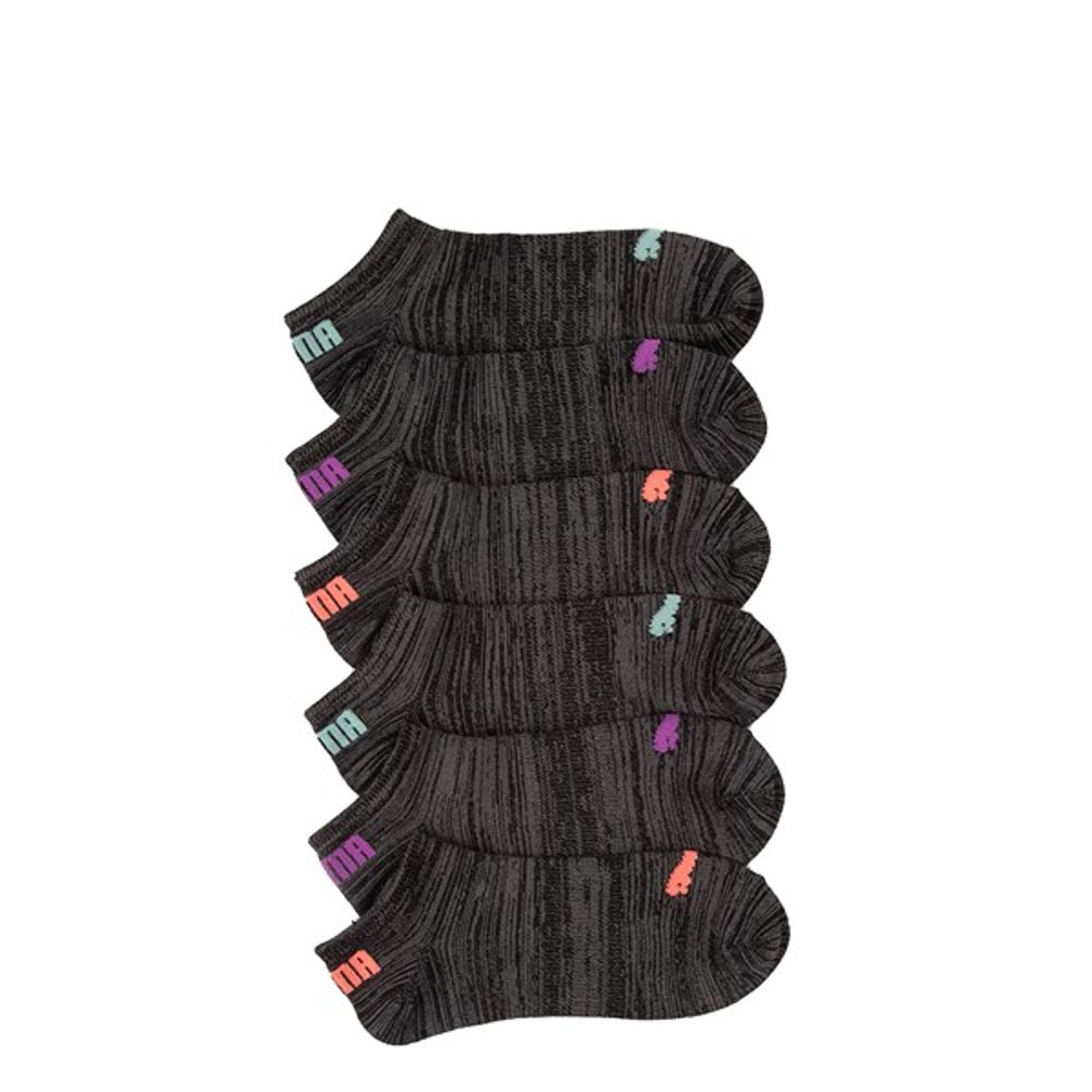 Womens PUMA Super Soft Low Cut Socks 6 Pack - Black / Multicolor
