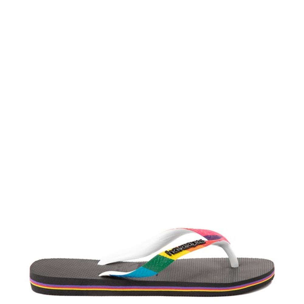 Black Top Pride Rainbow Flip Flops