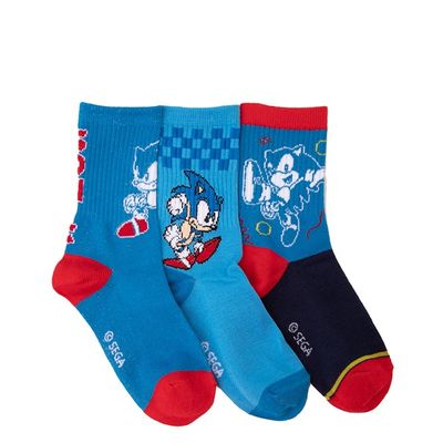 Sonic The Hedgehog® Crew Socks 3 Pack - Little Kid - Blue / Multicolor