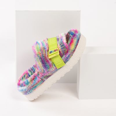 Womens UGG® Fluffita Pixelate Slide Sandal - Multicolor