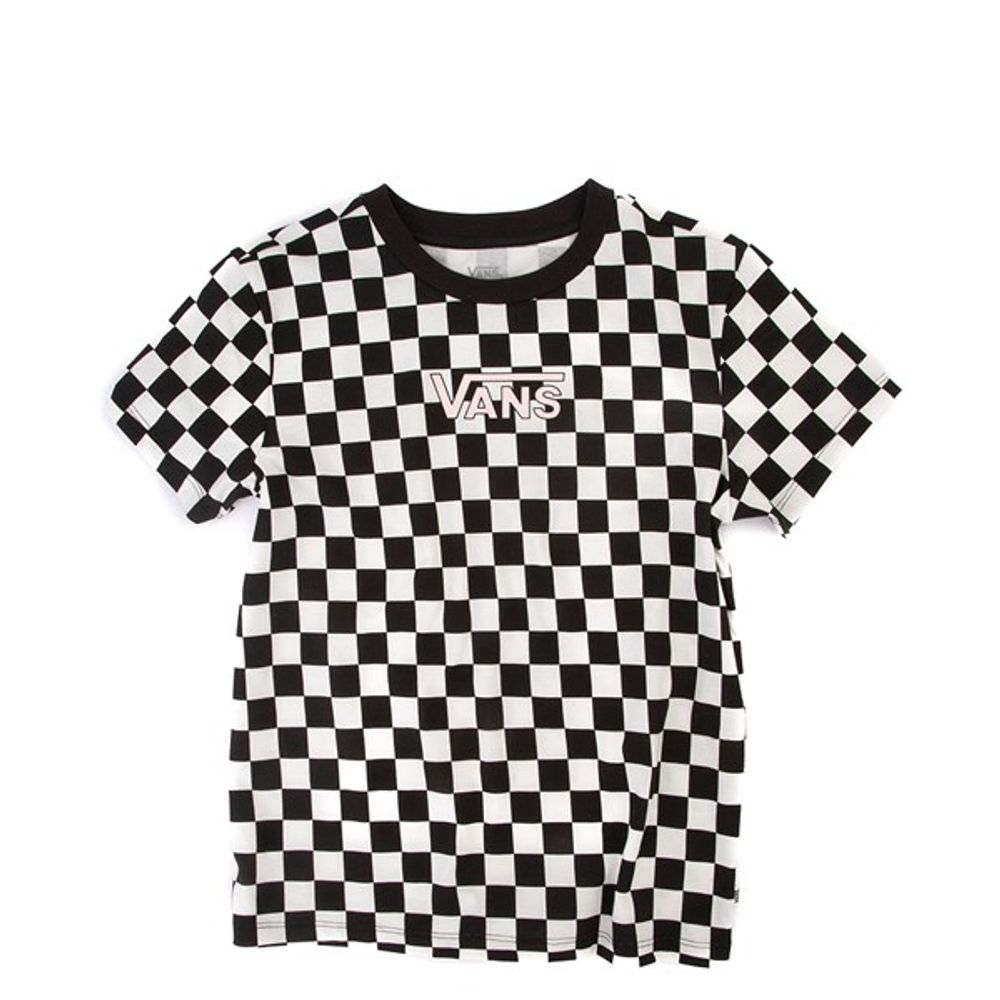 Womens Vans Drop V Checkerboard Tee - Black / White