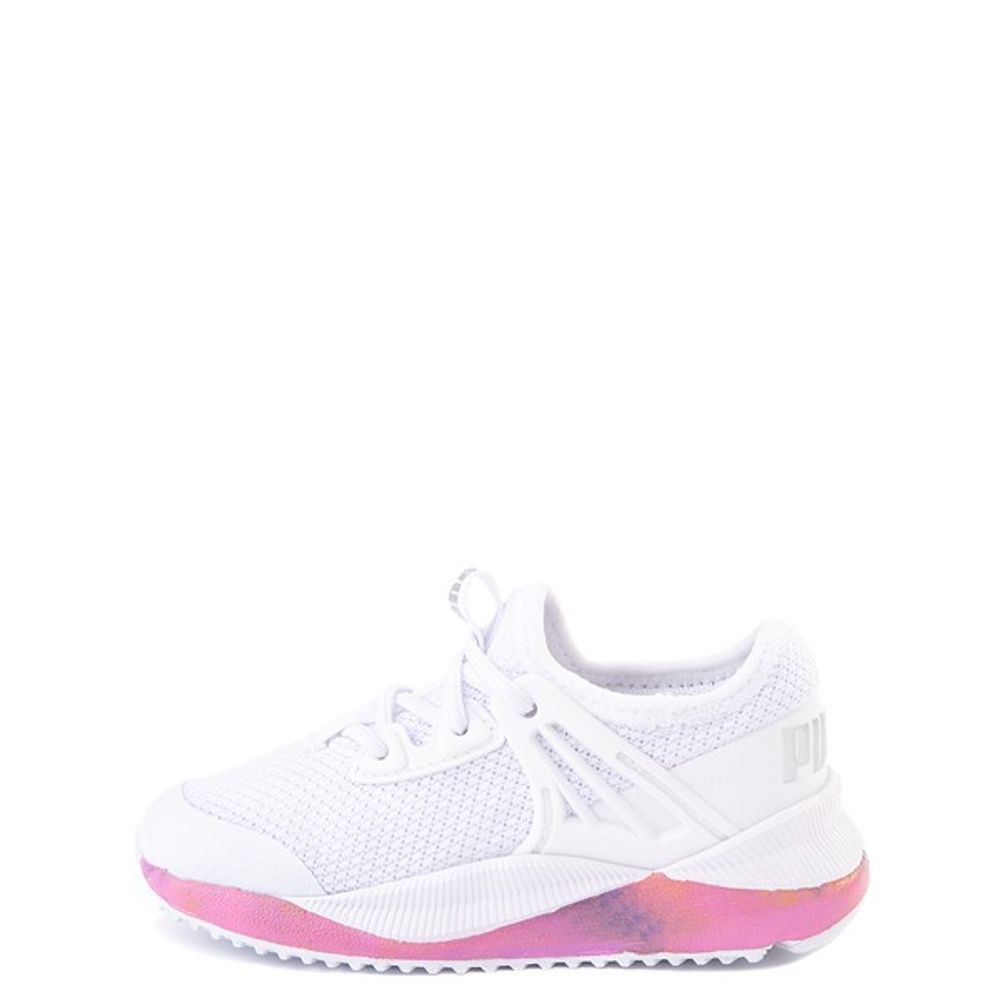 PUMA Pacer Future Bleached Athletic Shoe - Baby / Toddler - White / Ultra Magenta