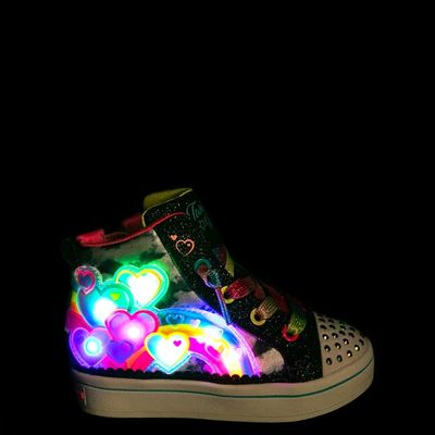 Skechers Twinkle Toes Twi-Lites Rainbow Burst Sneaker - Toddler Black
