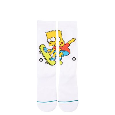 Mens Stance x The Simpsons Bart Simpson Crew Socks - White