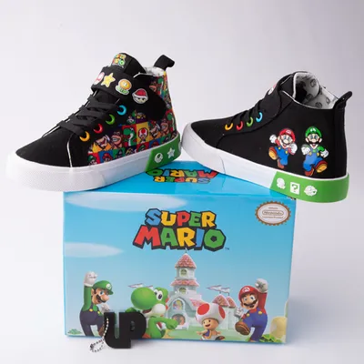Ground Up Super Mario Bros. Hi Sneaker - Little Kid / Big Black Multicolor