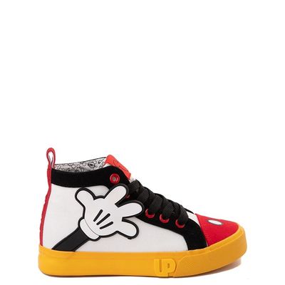 Ground Up Disney Mickey Mouse Hi Sneaker - Little Kid / Big White Red Black