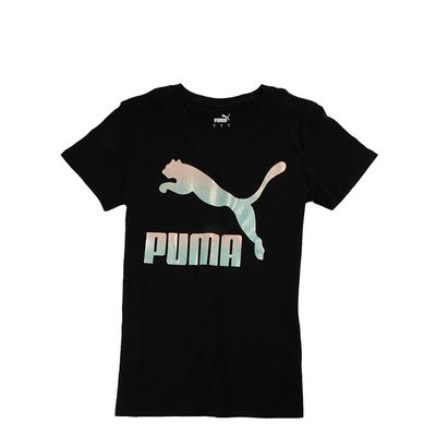 Womens PUMA Classics Logo Tee - Black / Silver