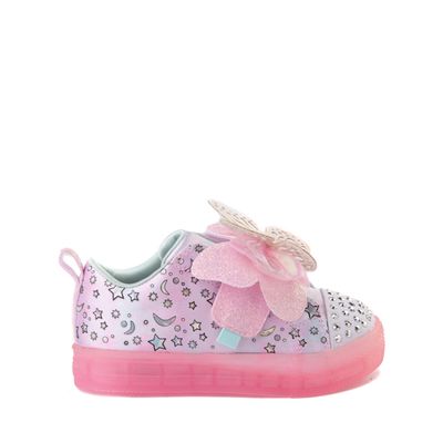 Skechers Twinkle Toes Shuffle Brights Butterfly Magic Sneaker - Toddler - Light Pink