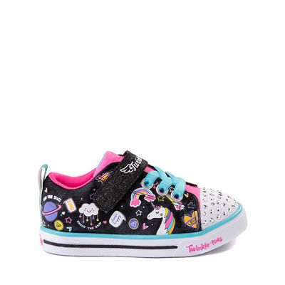 Skechers Twinkle Toes Sparkle Lite Happy Talk Sneaker - Toddler Black / Pink