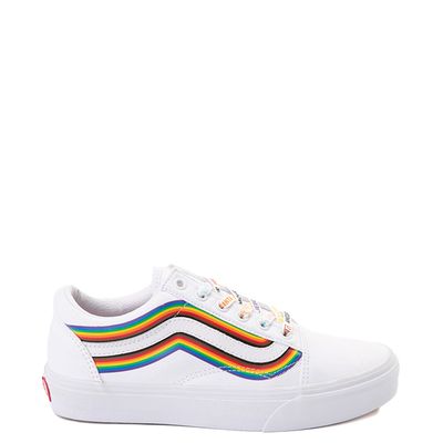 Vans Old Skool Pride Skate Shoe - White / Rainbow
