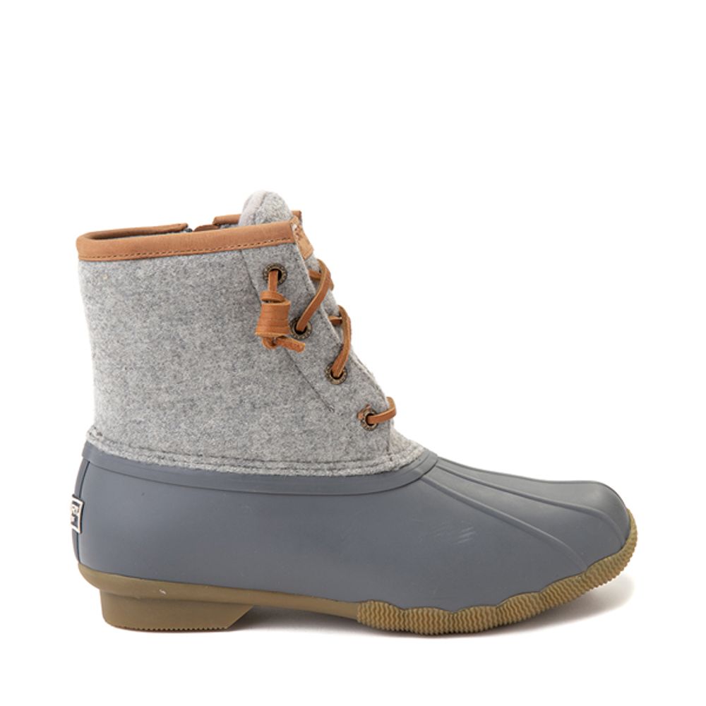 Sperry Top-Sider Womens Sperry Top-Sider Wool Embossed Saltwater Boot Gray | Bridge Street Town Centre