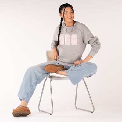 Womens UGG® Madeline Fuzzy Logo Sweatshirt - Gray Heather / Sonora