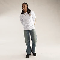 Mens Timberland Stacked Logo Long Sleeve Tee - White