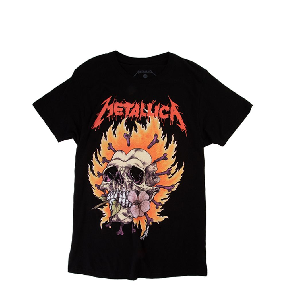 Metallica Flaming Skull Tee - Black