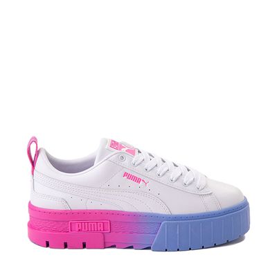 Womens PUMA Mayze Fade Platform Athletic Shoe - White / Pink Blue