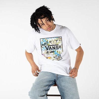 Mens Vans Classic Print Box Tee - White / Butterfly Floral