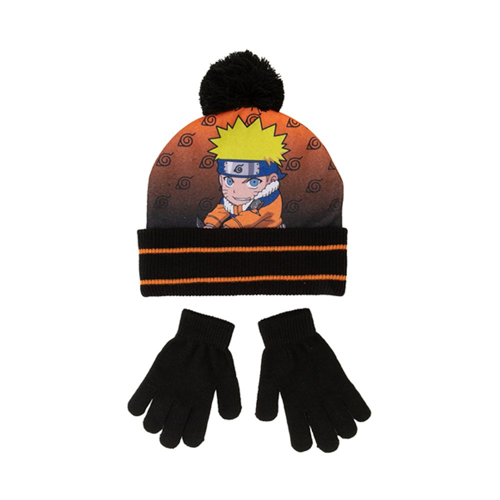 Naruto Beanie Set - Little Kid - Black / Orange