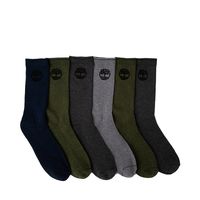 Mens Timberland Crew Socks 6 Pack - Black / Olive / Gray