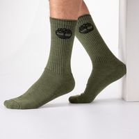 Mens Timberland Crew Socks 6 Pack - Black / Olive / Gray